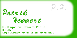 patrik hemmert business card